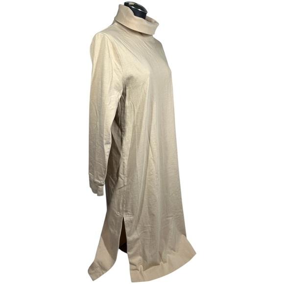 Tibi Punto Milano Turtleneck T-Shirt Dress XS Runs Large Beige Knee Length - Picture 6 of 13